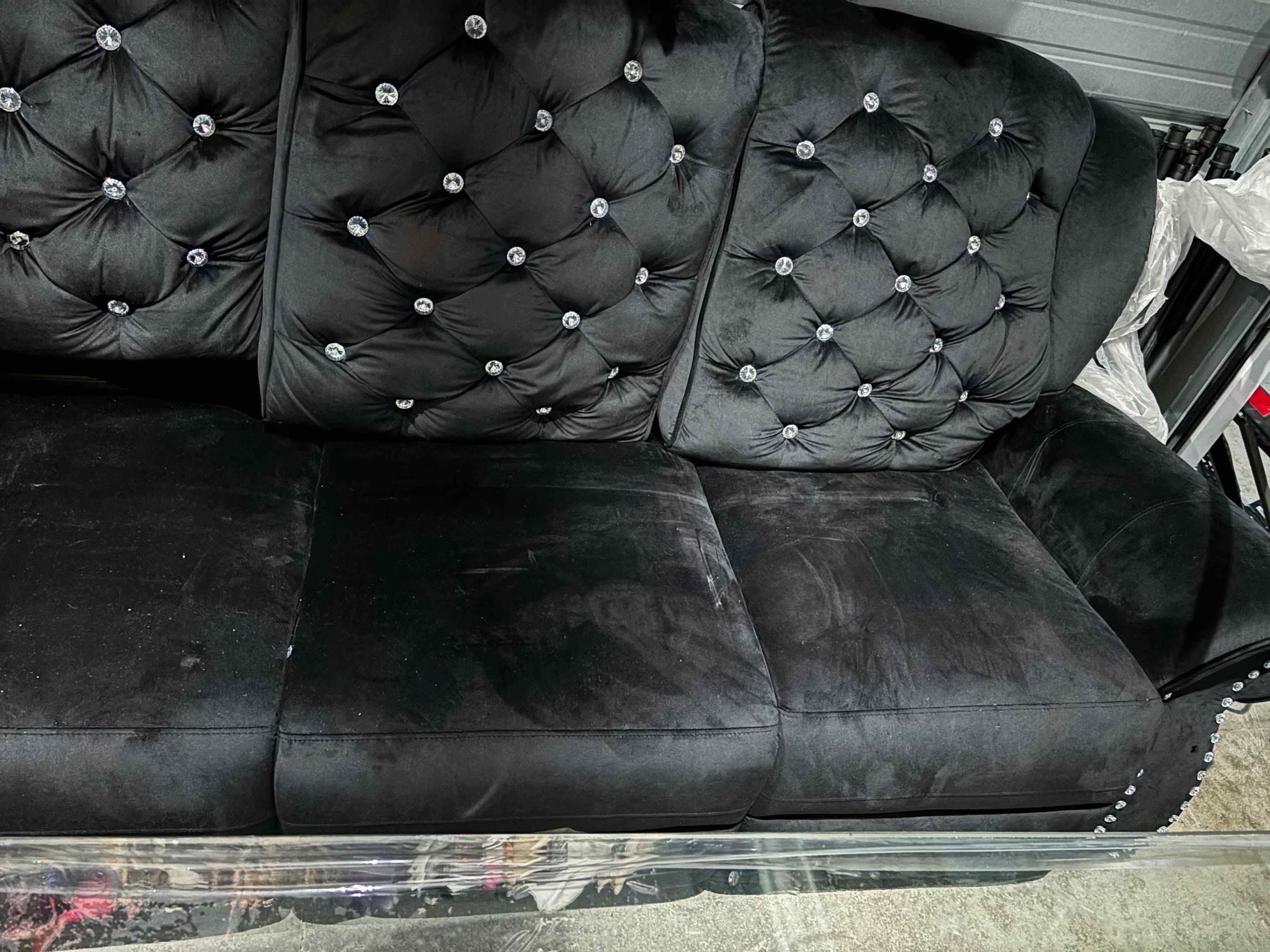 Black Velvet Couch