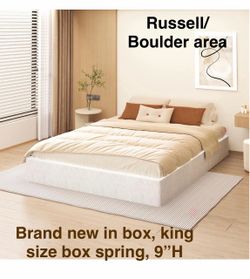 New in box NHODIR King Box Spring 9 Inch Heavy Duty Metal Bed Base with Cover, holds 3000 lbs