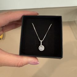 Sterling Silver Diamond Necklace