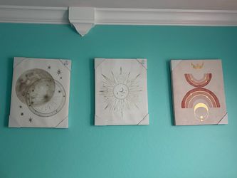 Celestial Wall Art Canvas Set of 3