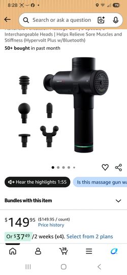 Hypervolt Plus Percussion Massage Gun with Bluetooth