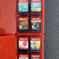 Nintendo Switch 16-Game Lot + 4 Mini Red Travel Case Holders - See Description & Photos 