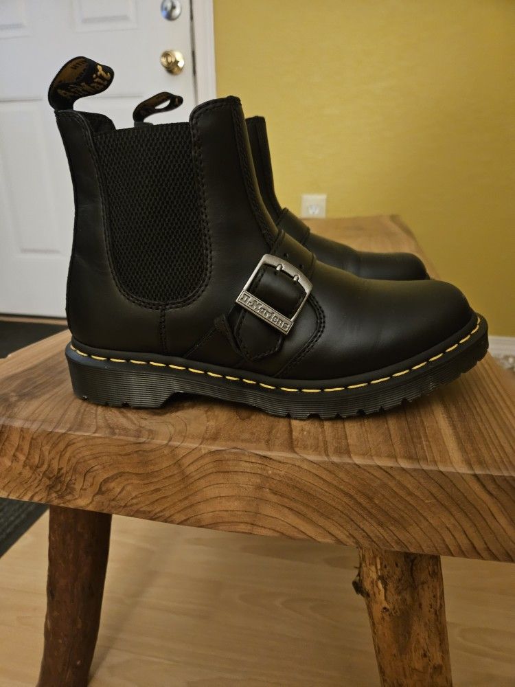 Doc Martens Black Ankle Book Buckle Detail