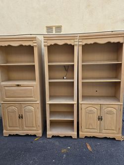 3-Piece Wood Cabinet Set