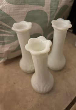 Milk Glass Bud Vases