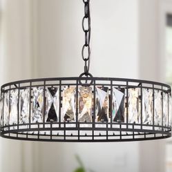 Modern 3-light Crystal Chandelier Round 15.5'' Dia