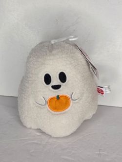 American Greetings Ghost Plush Sherpa Halloween Pumpkin Stuffed Toy White 7in