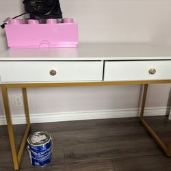 White and Gold Desk 