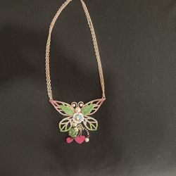 Colorful Butterfly Necklace By Betsy Johnson