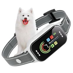“New”Dog Bark Collar(fits Sm-Lg)7 Sensitivity Levels,5 Safety Modes(white)retail$35