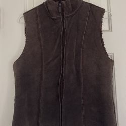 Women’s Express Brown Suede Vest - Size XS