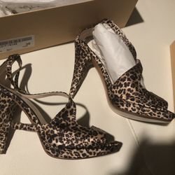 Size 8 Leopard Heel Sandals