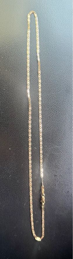 Tri color gold yellow chain link 14k 20 inch