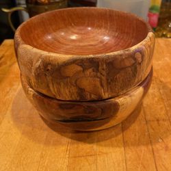 Two Vintage Wood Bowls 