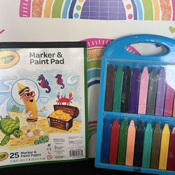 MELISSA N DOUG VERY THICK CRAYONS FOR YOUNG KIDS WITH CRAYOLA MARKER PAD