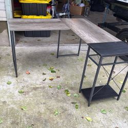 Grey L Bracket Desk