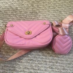 Unbranded Pink Purse With Coin Purse Attached 