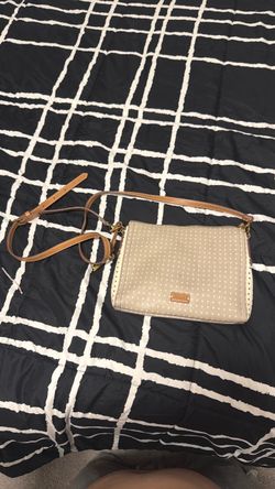 Small Fossil Crossbody Bag with Tan Leather Strap