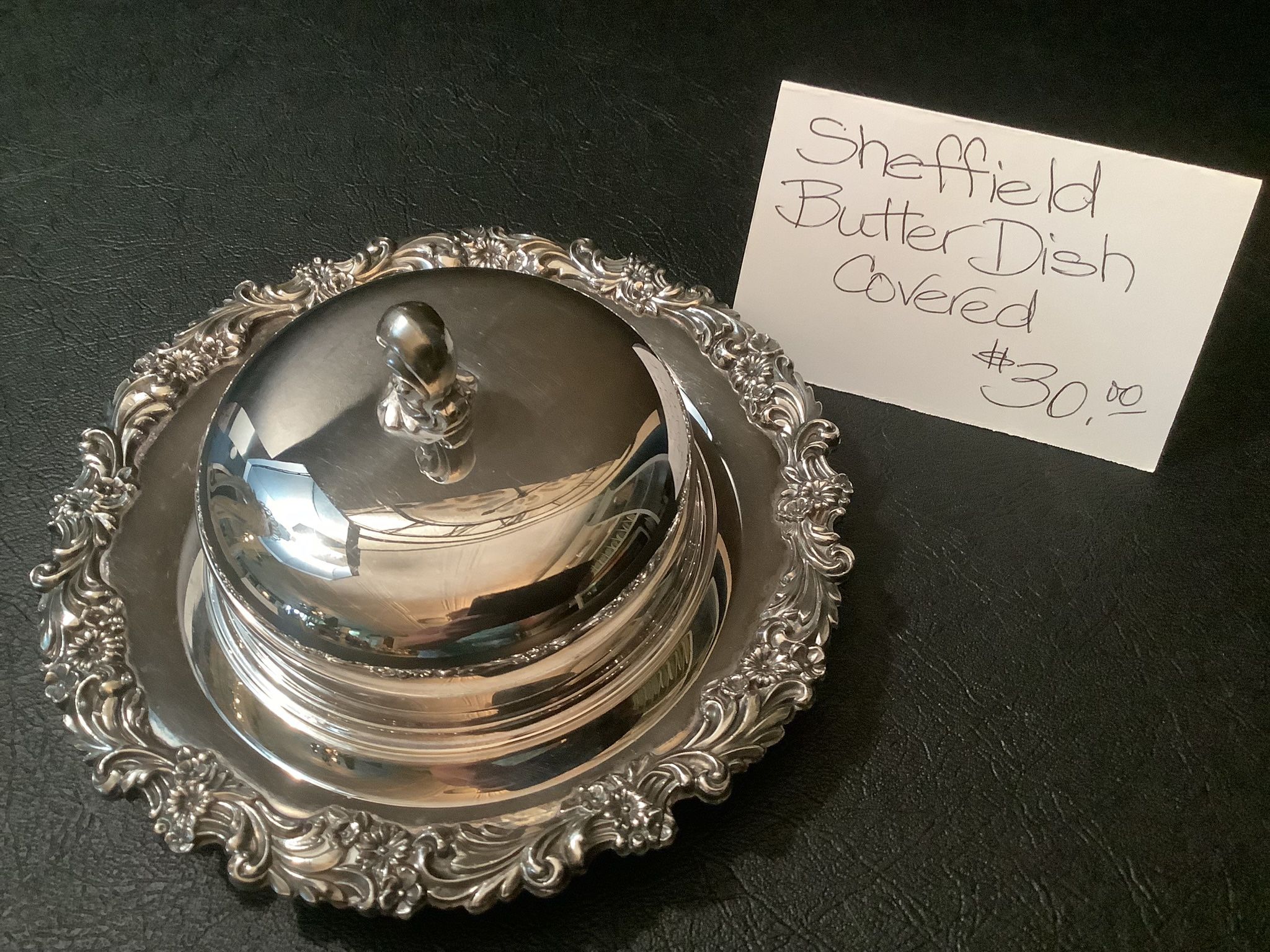 Sheffield Silver Plated Butter Dish Lidded