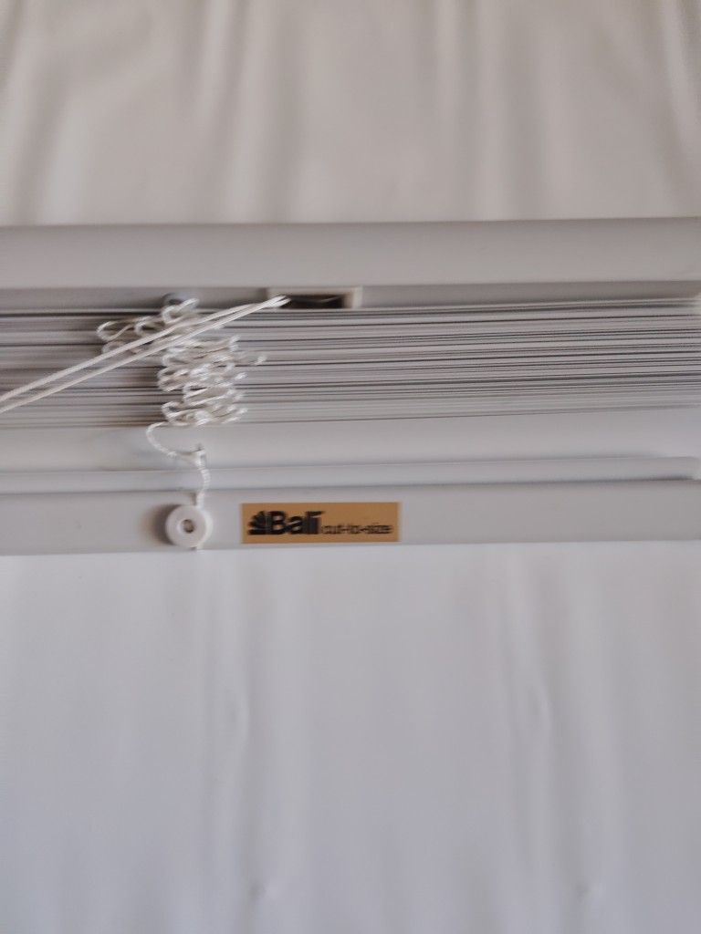 White Cordless Room Darkening Vinyl Mini Blinds with 1 in. Slats -28 in. W x 72