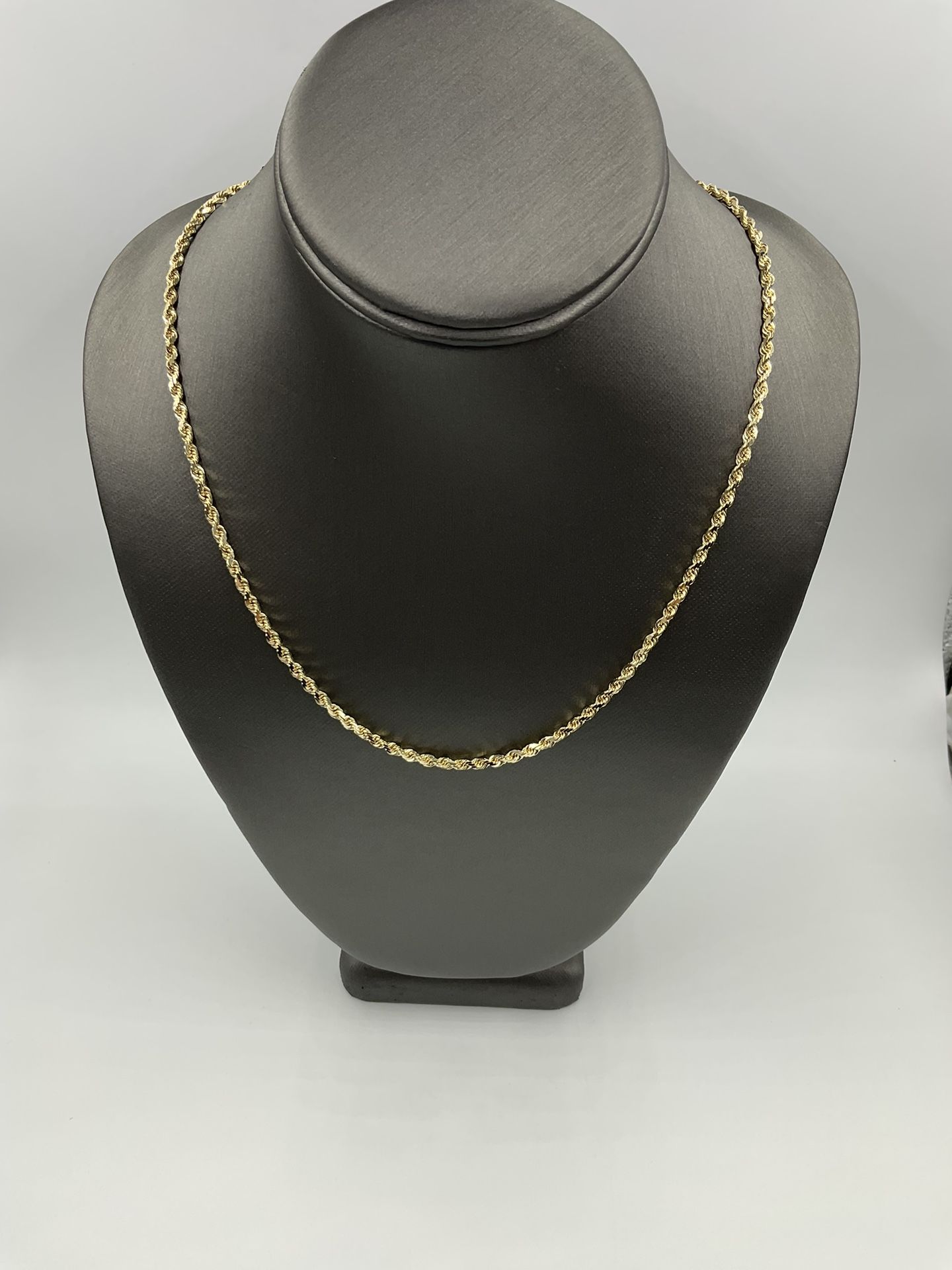14KT 20” YELLOW GOLD ROPE CHAIN 16.2GR 3MM