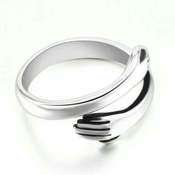 925 Silver Fashion Love Hug Rings for Men Women
