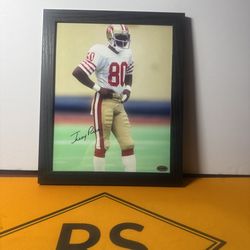 Jerry Rice 8X10 Autographed Framed Photo  With COA