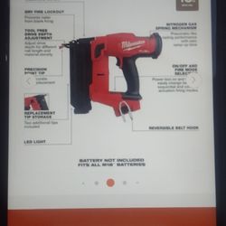 Milwaukee m18 fuel brushless cordless gen-II 18-gauge Brad nailer 18v tool only new firm price 