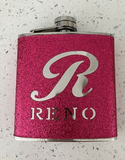 Glitter Hot Pink Stainless Steel Flask-Reno