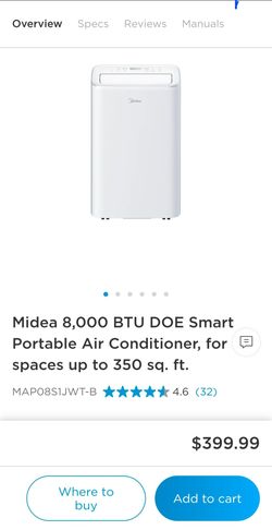 Midea 8,000 BTU Portable Inverter Air Conditioner