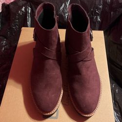 Burgundy Suede Boots