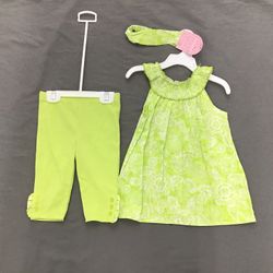 NWT Savanna Toddler Girl Summer Dress Leggings 3 Pcs  24 M