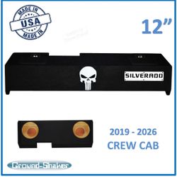 Chevy Silverado 12” Dual Sub Box Subwoofer Enclosure Ground Shaker Speaker Box Car Audio 