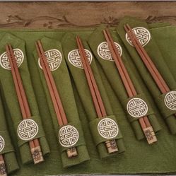 Silk Placemats & Chopsticks Set