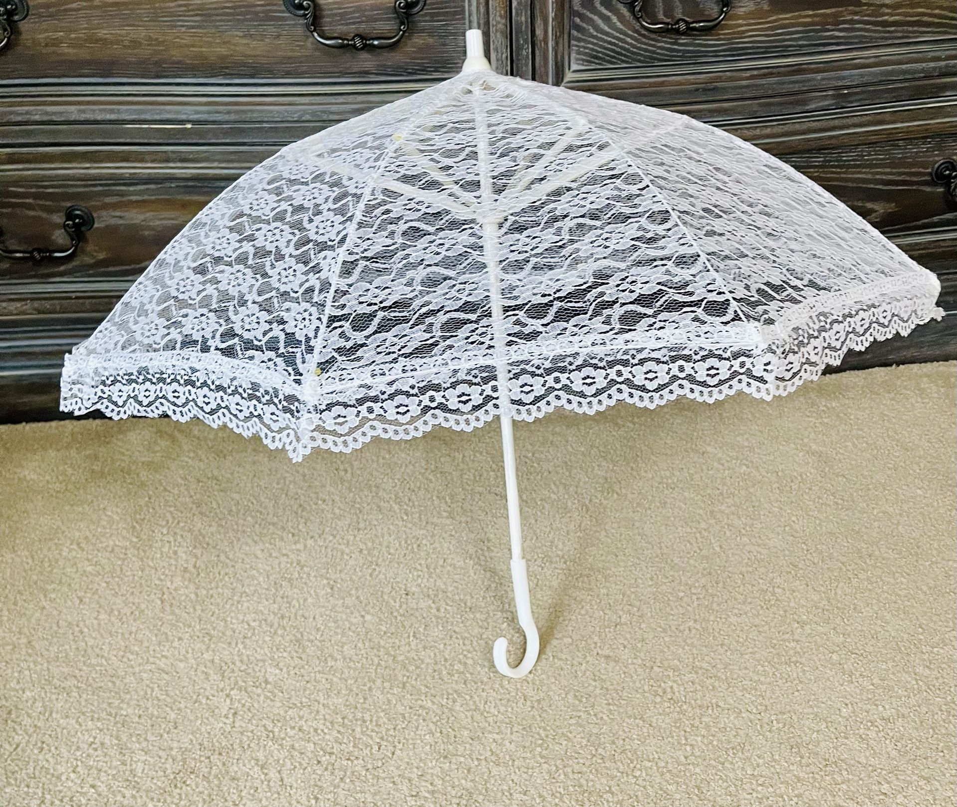 White Lace Parasol Umbrella