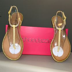 Shoedazzle Polly Sandals - Yellow/ Gold 7M