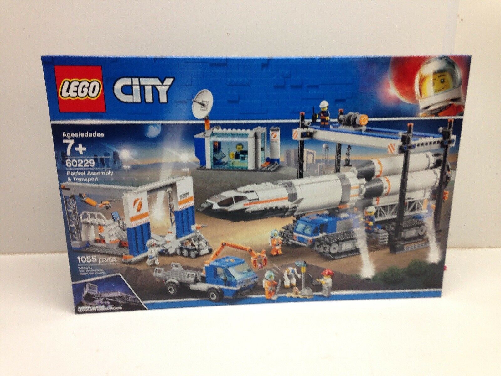 New LEGO City Space Rocket Assembly & Transport 60229 Model Rocket Building Set with Toy Crane 1055pc