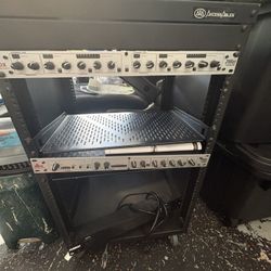 Dbx 266xs Compressor / Gate Rack 2 Channel AXA AxcessAbles Mobile Cart AV Rolling Cart Equipment Cabinet W/ Locking Wheels Shelves Rack