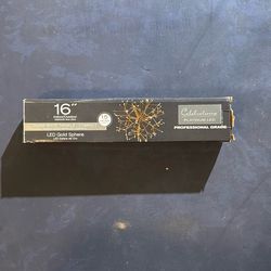 Celebrations Hanging Decor Platinum LED Warm White 16" Shimmer Sphere