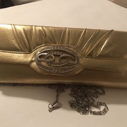 Gold women bag for party
