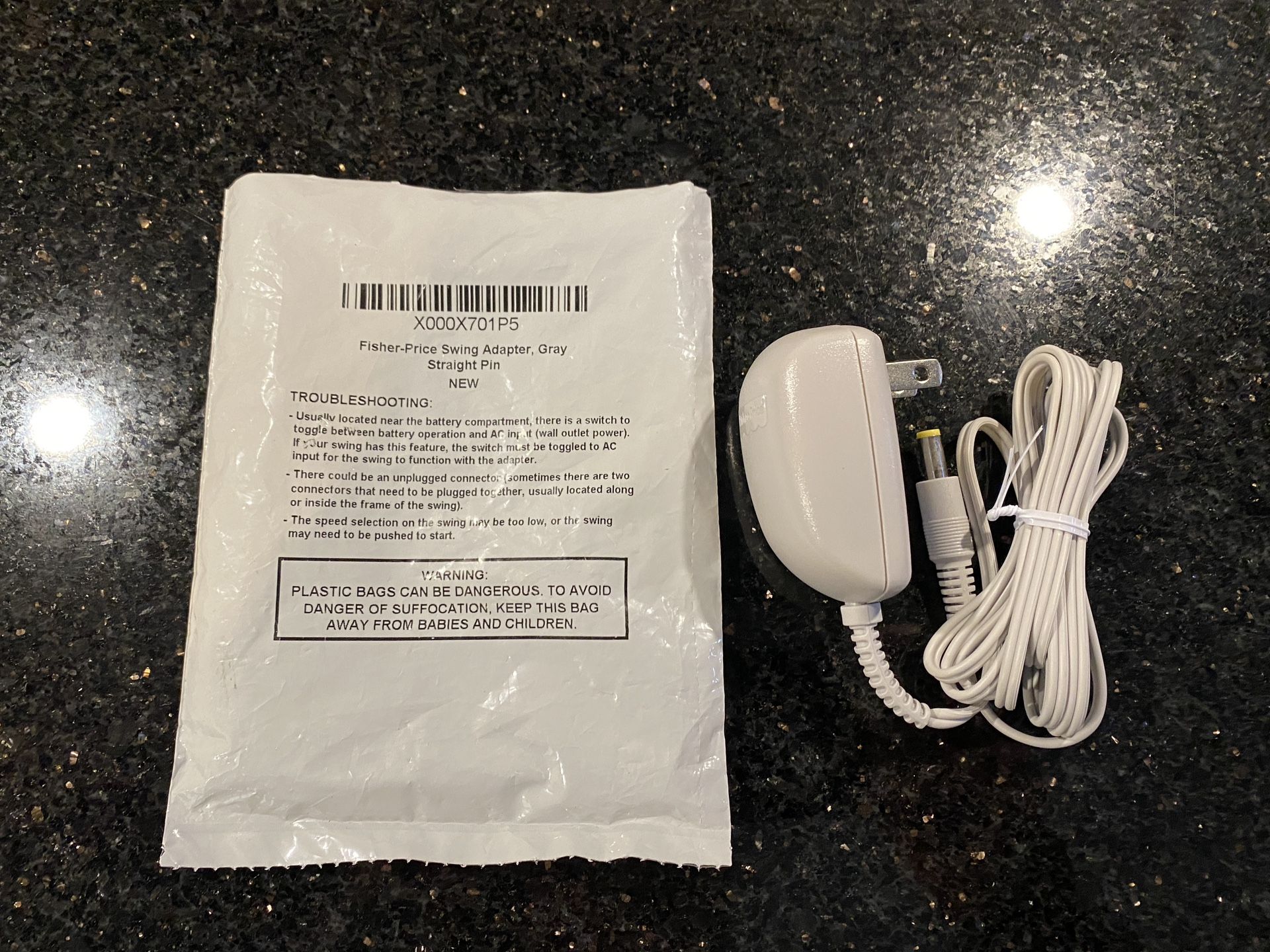 Fisher-Price Swing AC Adapter DC6V Gray Straight Pin