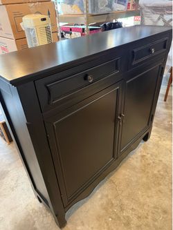 Black wooden hutch