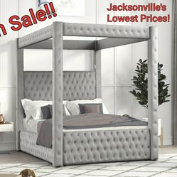 Platinum King Canopy Bed Frame NEW