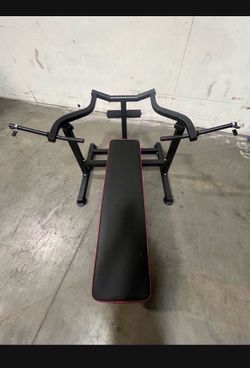 Only $135.00. Bench Press In Box!! Set Chest Press Machine with Independent Converging Arms and Dumbbell Rack Bench Holds 440 Lbs
