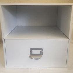 Wood Storage Box with Drawer & Organizer 14 1/2" Squared Nice Condition