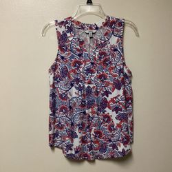 Women’s CROFT & BARROW 100% rayon floral print sleeveless top… Size-petite small