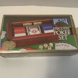 Bicycle Poker Set Wood Case 