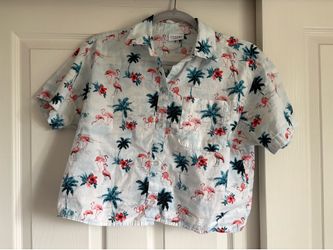 Zumiez flamingo crop top size small