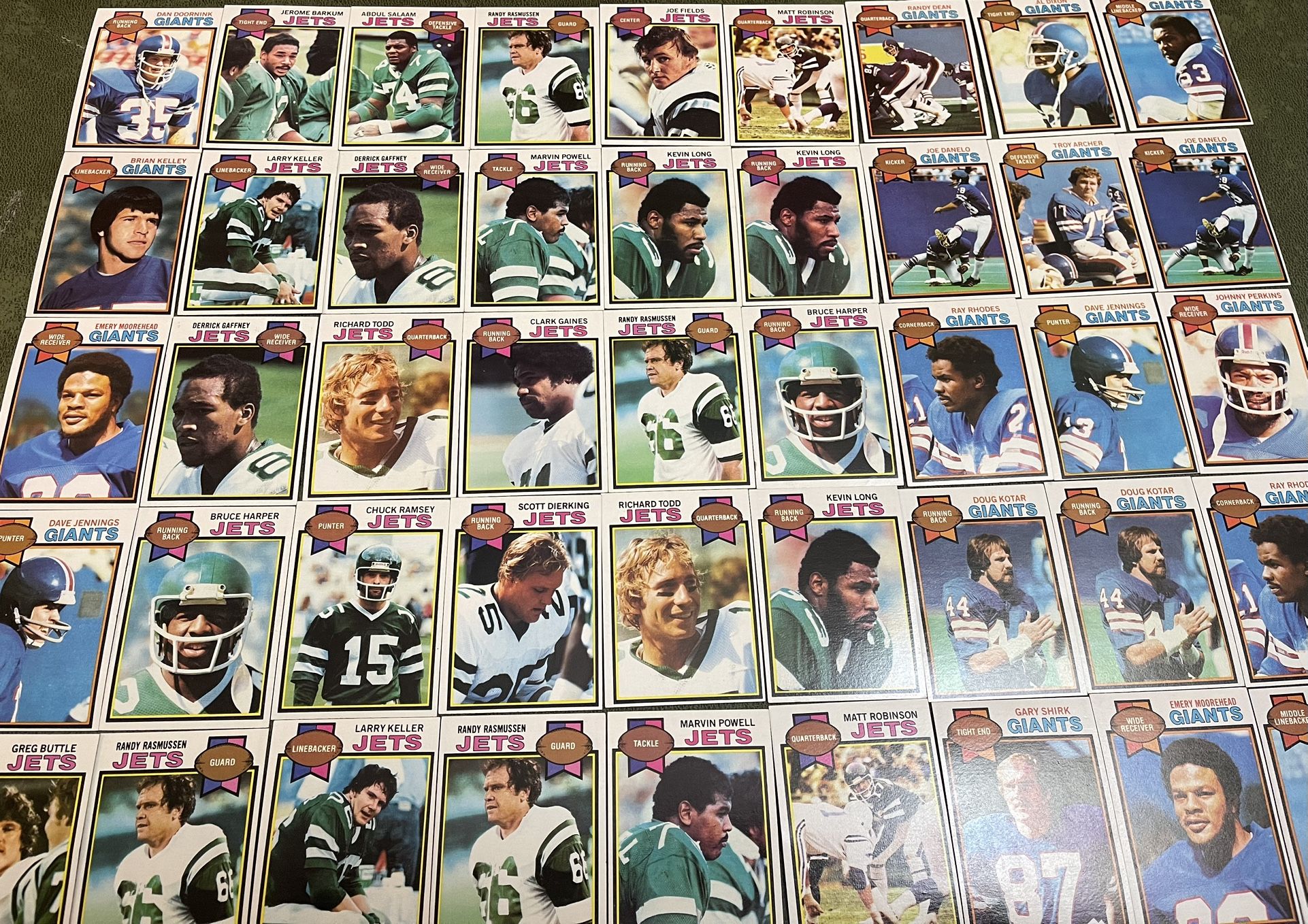 Lot of 45 1979 topps football cards New York Jets & Giants