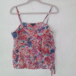 American Eagle Crop Tank Cami Women's Size Medium w/ Floral Print